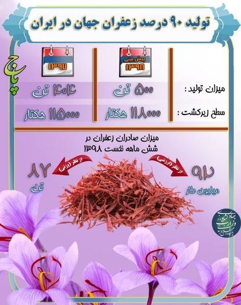 تولیدزعفران در سال ۹۸